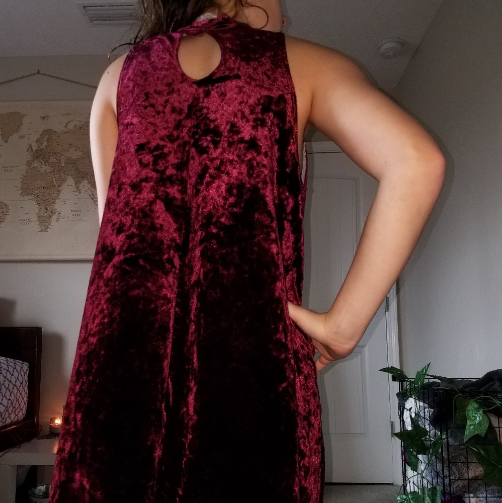 Maroon Velvet Dress